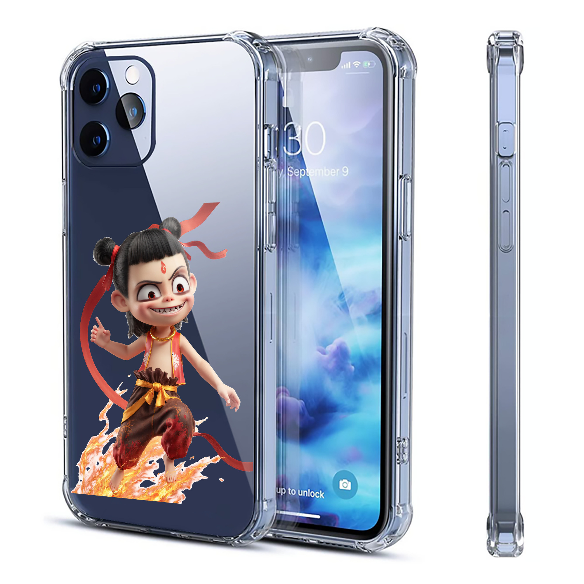 （画像用） Ne Zha 2 ナタ 魔童の大暴れ 【iPhone 12シリーズ対応】透明スマホケース（クリアソフトケース）